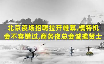 北京夜场招聘拉开帷幕,模特机会不容错过,商务夜总会诚揽贤士